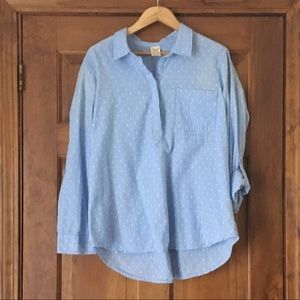 Faded Glory Women’s Chambray Dot Button Up
